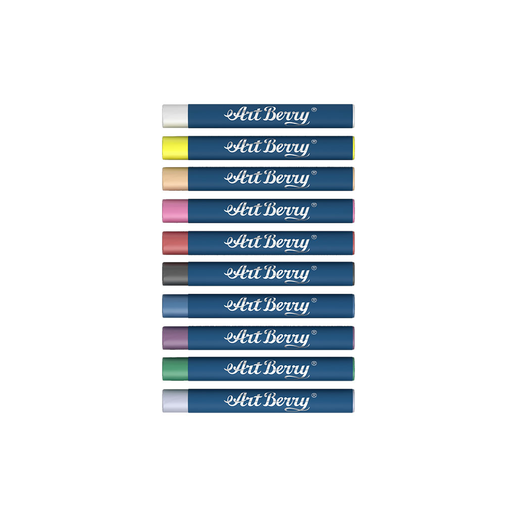 Масляная пастель ArtBerry Metallic 8 цветов + 2 контура  